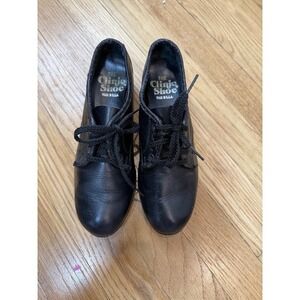 Vintage 40s 50s 60s Nurse The Clinic Shoe Red Cross Uniform Black Leather Size 5